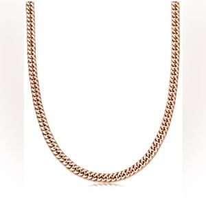 Abbott Lyon Curb Chain Necklace (Rose Gold) 16”